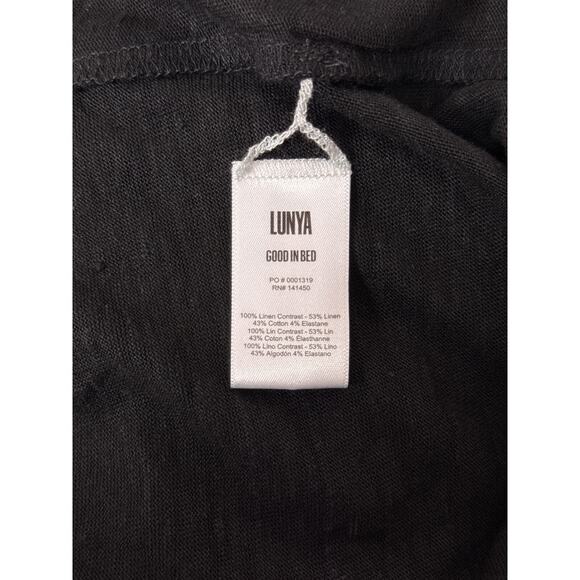 LUNYA Cardigan OS One Size Womens Black Linen Knit Open Oversize Drapey - Picture 8 of 8